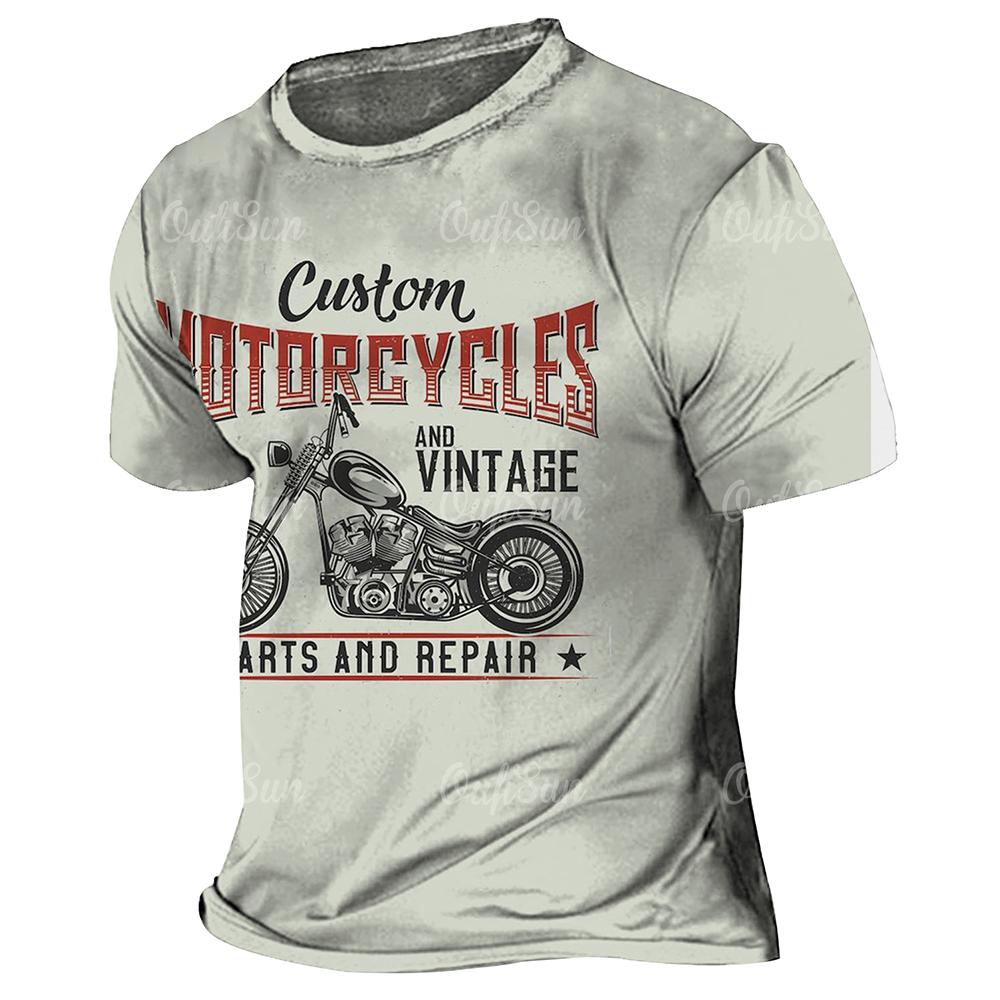 Винтажная футболка мотоциклетная мужская футболка с 3D принтом автомобиля футболки с короткими рукавами летняя мужская одежда повседневная блузка классические велосипедные топы