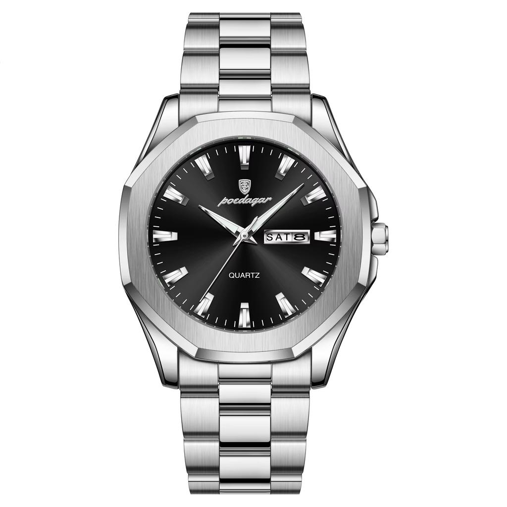 Топ Бренд Роскошные Новые Мужские Часы Водонепроницаемые Светящиеся Кварцевые Календарь Наручные Часы