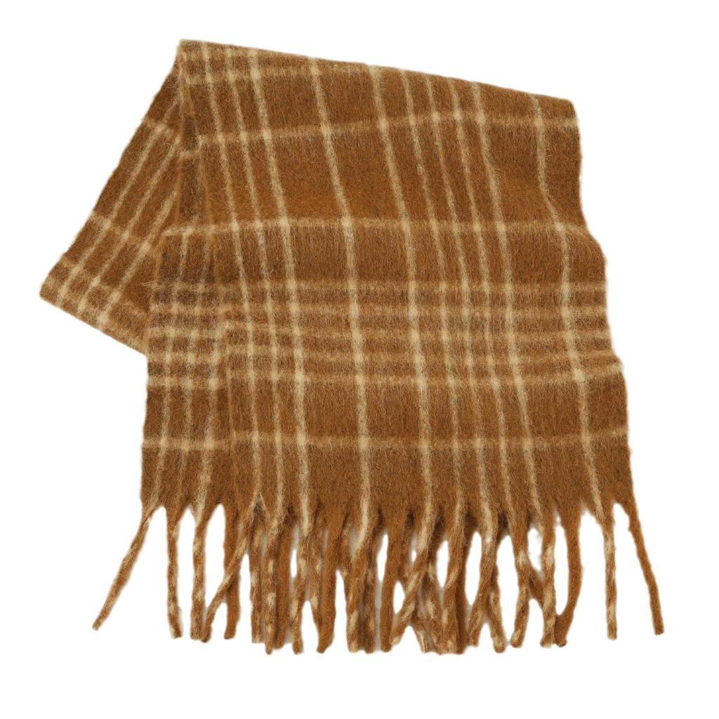 Wool Blended High-end Scarf Ankola Red Plaid Scarf Women's Winter Atmosphere Versatile Scarf