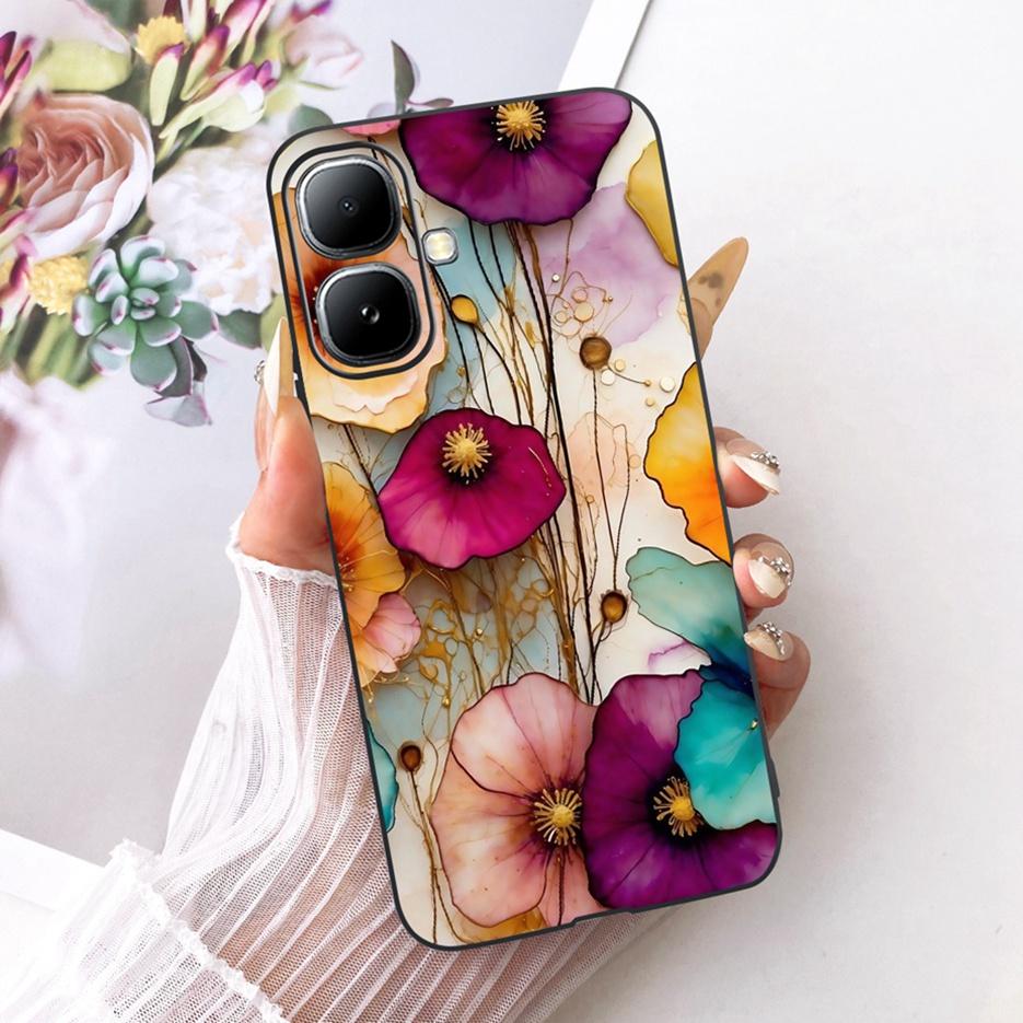 For Infinix Smart 20 Case X6840 X6840B Luxury Bow Flowers Painted Cover Soft Silicone Case For Infinix Smart 20 Smart20 4G Shell
