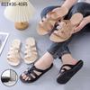 Весна и лето новые женские сандалии модная верхняя одежда повседневные римские сандалии на плоской подошве с открытым носком пляжные тапочки с круглым носком