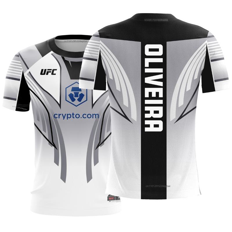 Мужская футболка UFC Fight Night 2025 Топурия с коротким рукавом, дышащая спортивная одежда для тренировок по смешанным единоборствам