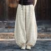 Women Vintage Bloomers Pants Elastic Waist Solid Color Trousers Autumn Loose Women Pants