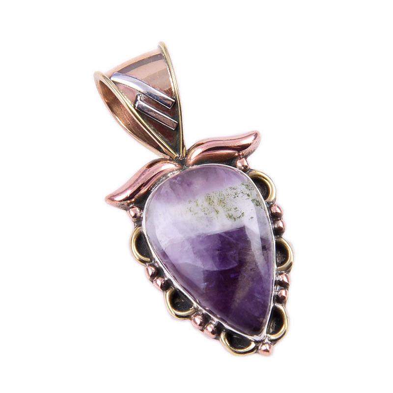 Подвеска из натурального камня Тиффани из стерлингового серебра 925 пробы в двухцветном исполнении 1,25 дюйма M8b94