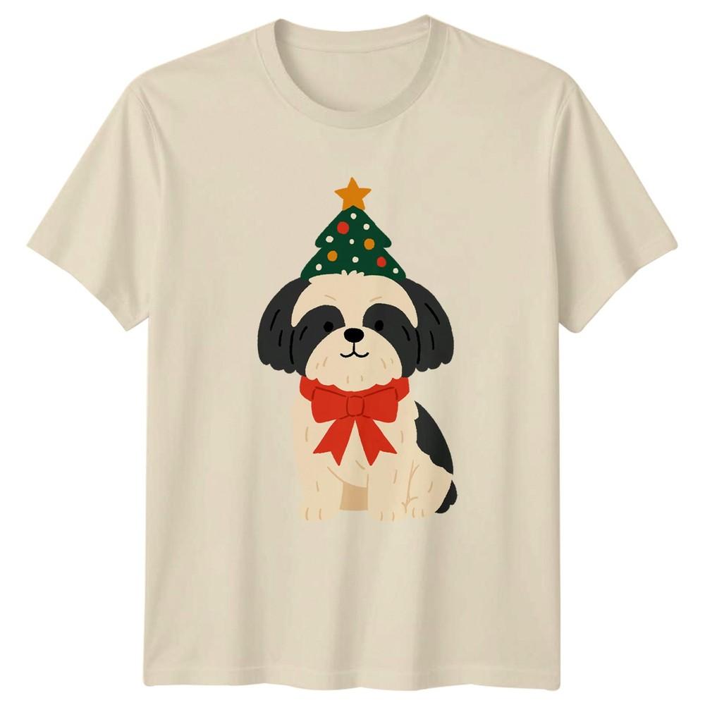 Shih Tzu Dog Christmas Holidays Unisexs TShirt Unisexs Tee Graphic Unisex Top