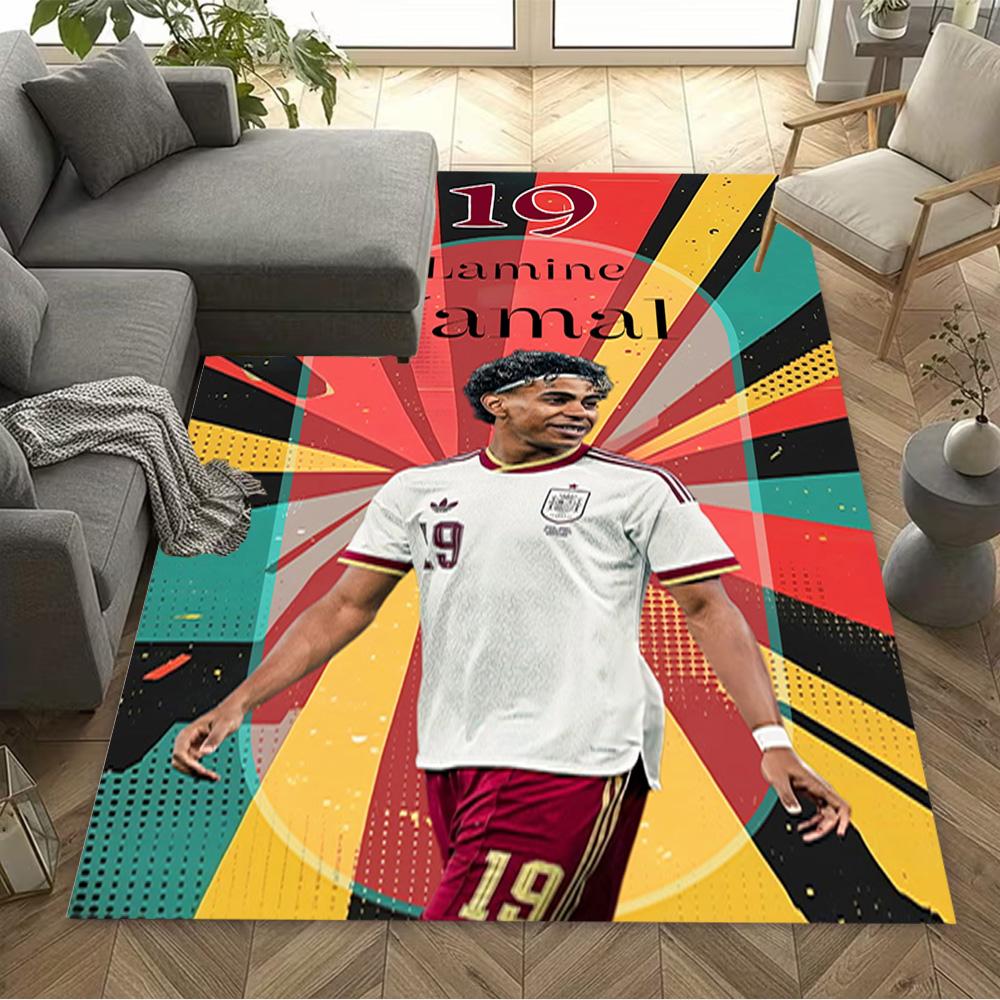 Lamine Yamal's Star Boy: Lamine Yamal's Journey Floor Mat Perfect for Living Rooms Entryway Decorate room Kitchen Antislip Carpet Anime Office Decor
