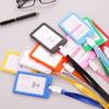 (Great home)Portable Colorful Employee Plastic ID Card Holder Name Tag Lanyard Neck Strap