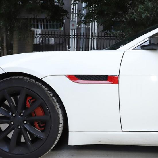 Красная карбоновая накладка-рамка на боковое крыло Stiker Для Jaguar F-TYPE 2013-