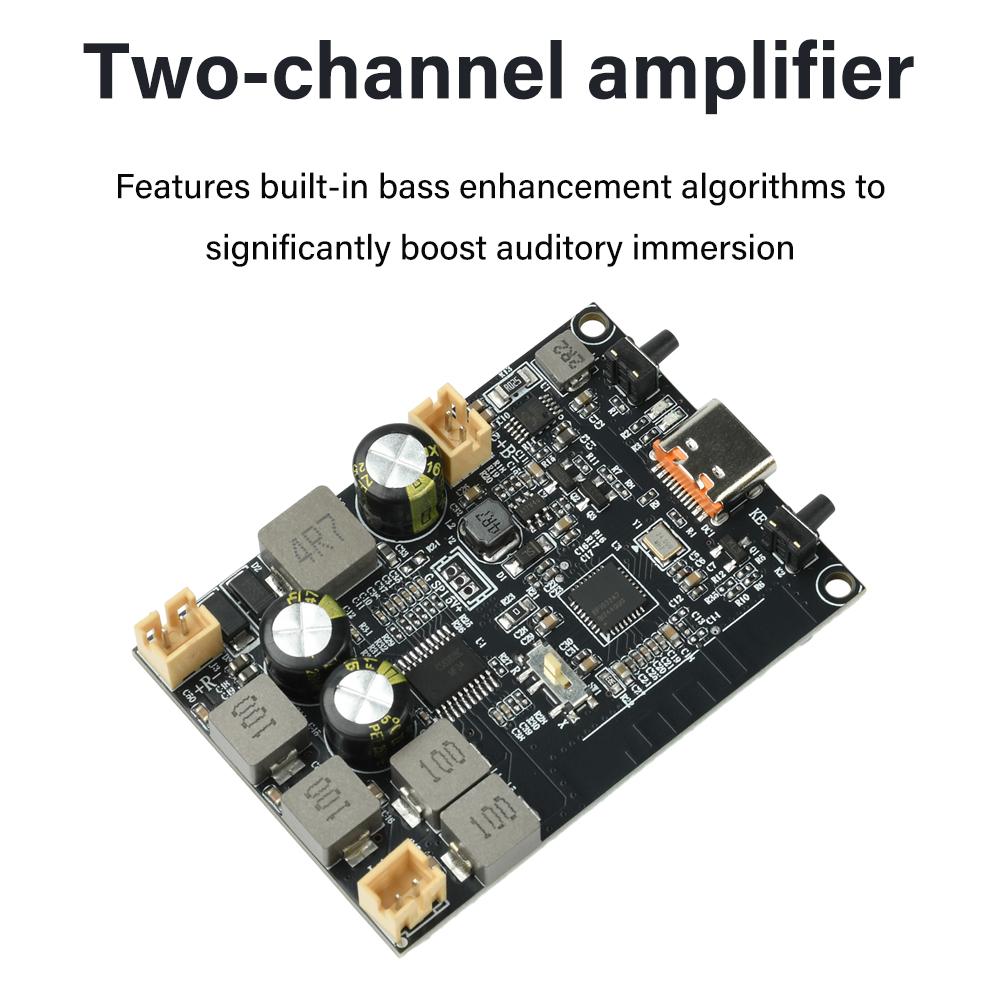 DC 5V TWS BT Amplifier Module 10W+10W Dual Channel Digital Stereo Audio Power Amplifier Board with Bass Enhancement Type-C
