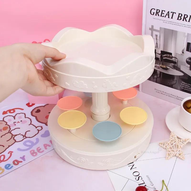 3 Model Cute Automatic Rotating Dessert Stand - Sushi Cake Display Plate Rack - Birthday Decoration Gifts - Revolving Food Serve