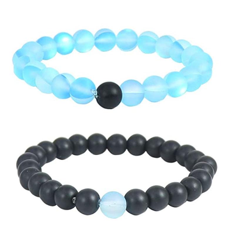 Матовые браслеты для пары из камней Тигровый глаз и Агат - Бусины 8 мм, Студенческий стиль