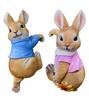 Садоводство Разное Кролик Украшения Садовые украшения Кролик Садовый орнамент Водонепроницаемое украшение Садовый предмет Милый кролик (Набор из 2)