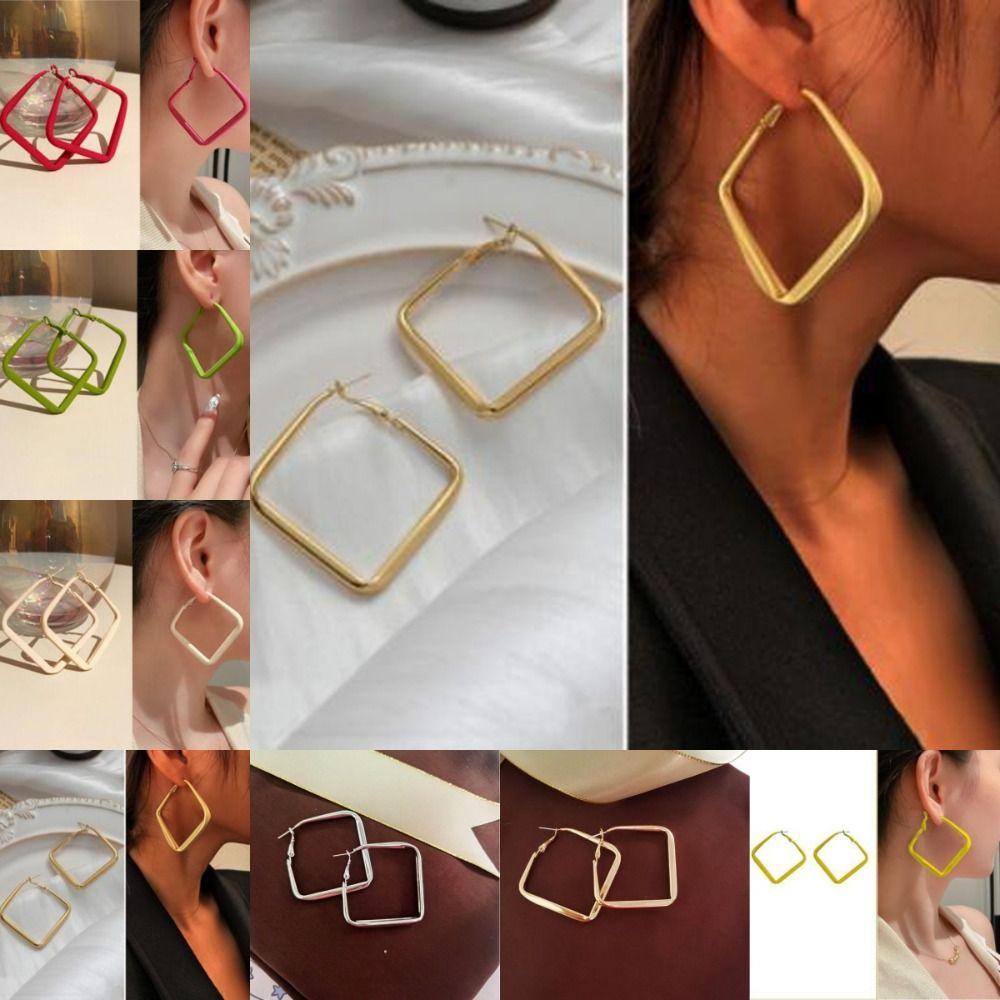 1 пара модных геометрических сережек, преувеличенные винтажные металлические серьги для женщин