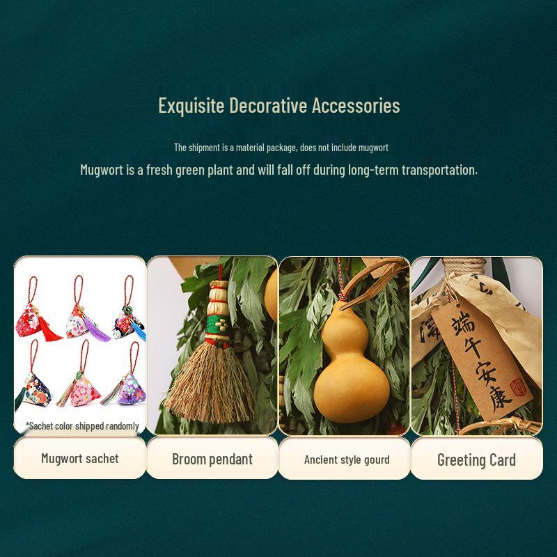 Mugwort Bouquet Door Hanging - Dragon Boat Festival Mosquito Repellent & Blessing Décor