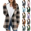 Women's FashionWinter Plush Plaid Print Long Sleeve Jacket