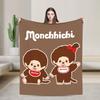 Плед с Мончичи Кун и Чан Пара Милый Мультяшный Шерстяной Новинка Теплый Плед для Дома Все Сезоны На Открытом Воздухе