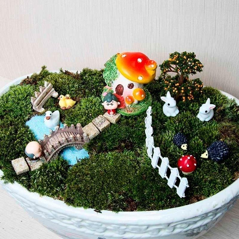 Miniature Fairy Garden Terrarium Doll House Figurine Statue Home Decor