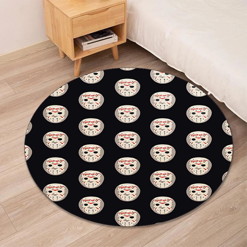Halloween horror Printed Round Rug Carpet Chair Rug Area Rug Entryway Doormats,for Office Chair Living Room Bedroom Kitchen Room.