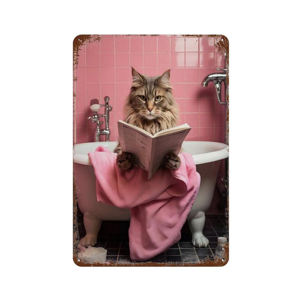 Смешные животные Туалет Металлические таблички Декор Горилла Слон Кошка Собака Настенное искусство Жестяная табличка Постеры Картинка для ванной