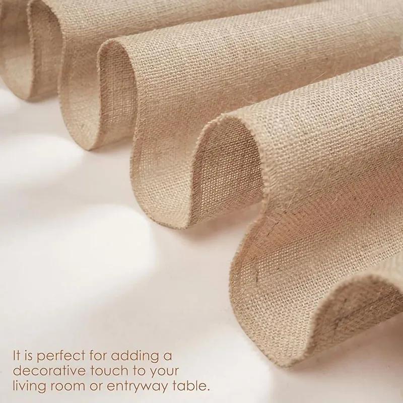 Ширина 30 см Джут Лен Винтаж Натуральная Дорожка на Стол Мешковина Рустик Хаки Вечеринка Кантри Свадьба Рождественское Украшение Декор Стула