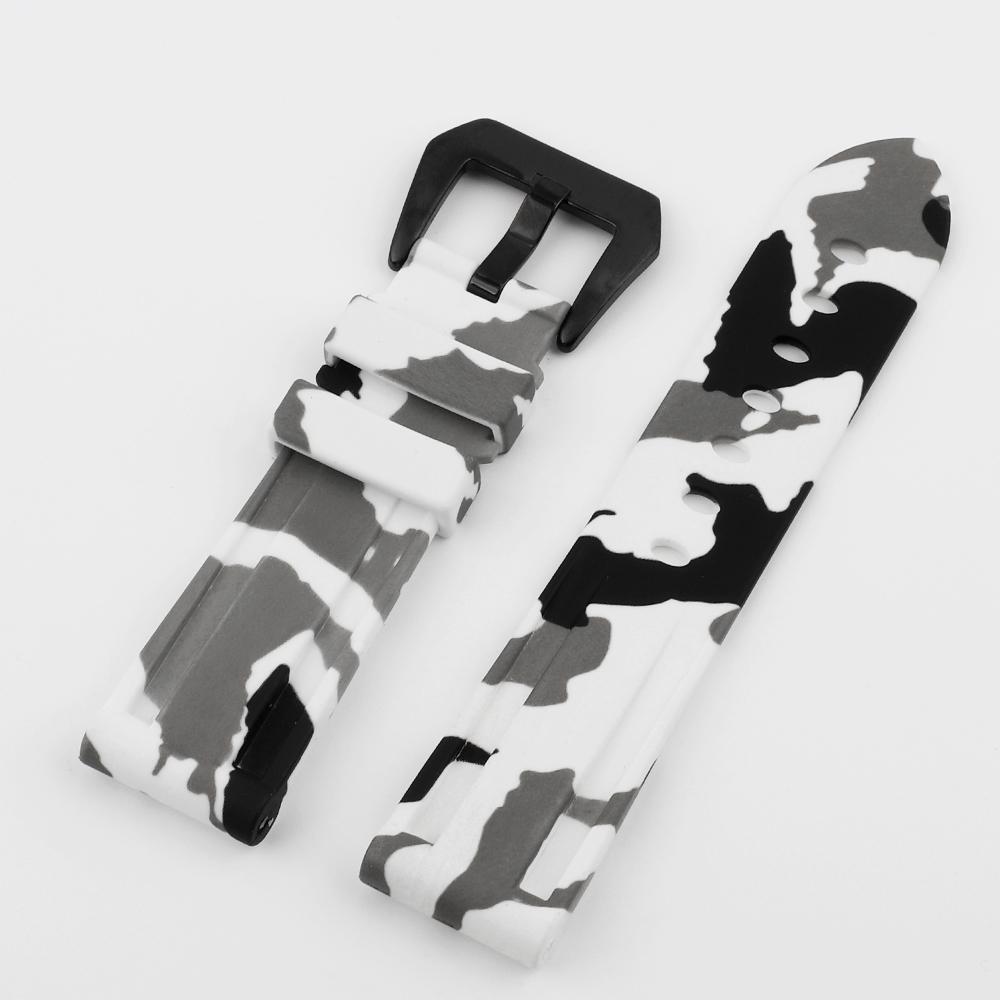 Universal Camouflage Silicone Watch Strap 22mm 24mm 26mm Waterproof Wristband for Men Women Rubber Bracelet Band Accessories