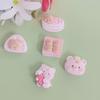 100pcs Cartoon Pink Bear Flat Back Resin Cabochon for Hair Bows Center Scrapbooking Fit Phone Deco Parts DIY Mini Food Crafts