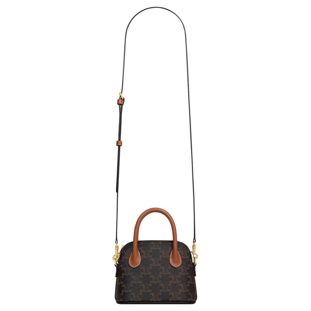 Celine Triomphe Sac Honorine Removable Adjustable Shoulder Strap All Over Print Canvas Shoulder Tote Bag Mini Women handbags Tan 10N572ECM-04LU