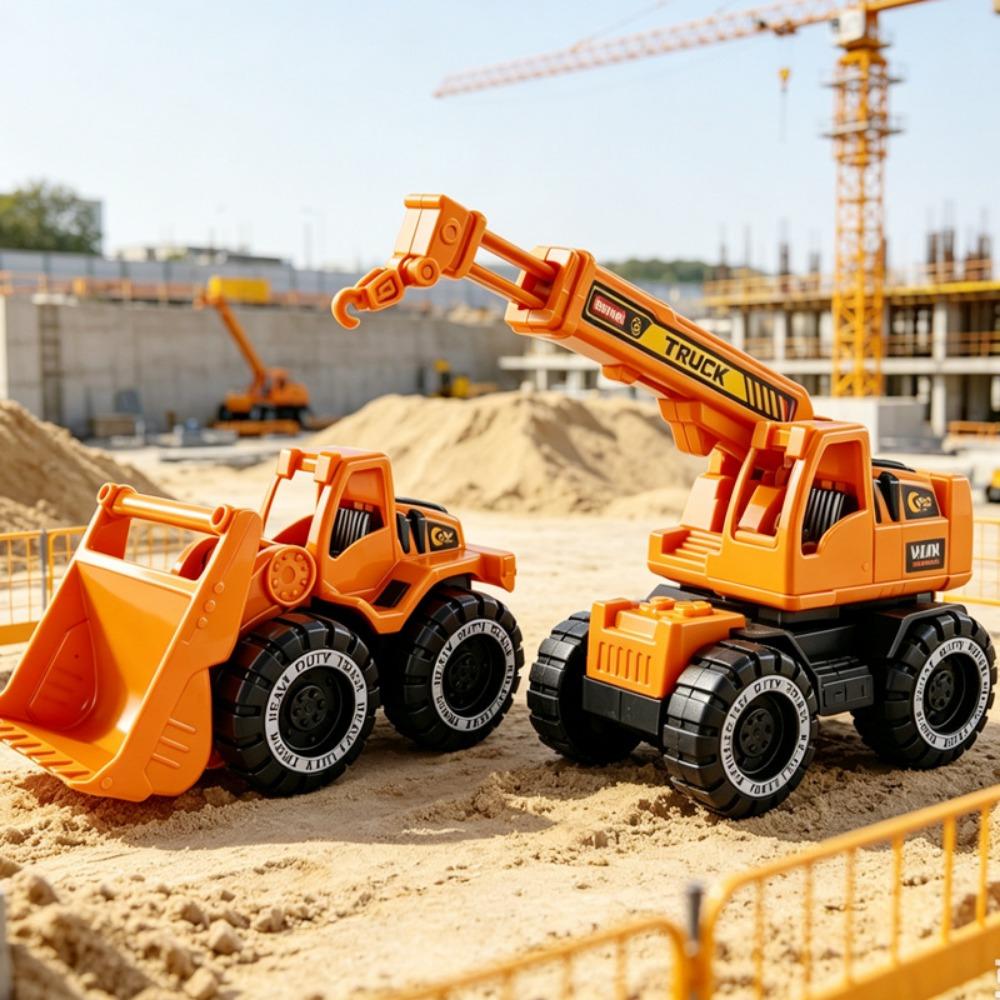 Plastic Tractor Excavator Bulldozer Drop Resistant Crane Truck Model Simulation Diecast for Boys