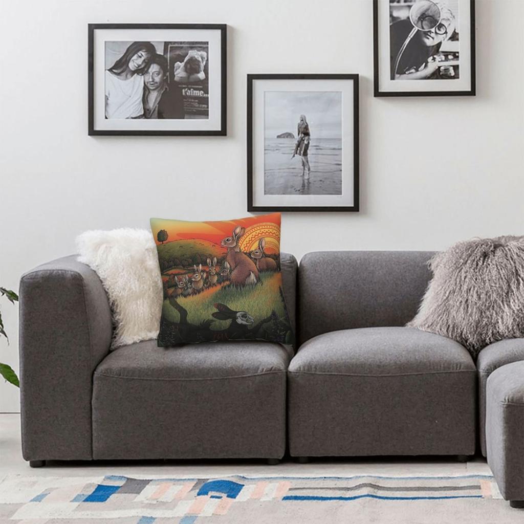 Watership Down Richard Adams Square Pillowcase Polyester Linen Velvet Pattern Decor Throw Pillow Case Home Cushion Case 45X45