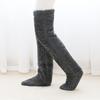 1 Pair Winter Floor Socks Thickened Coral Fleece High-tube Double Warmth Protects Knee Joints Anti-slip Long Socks Holiday Gift Warm Leg Socks