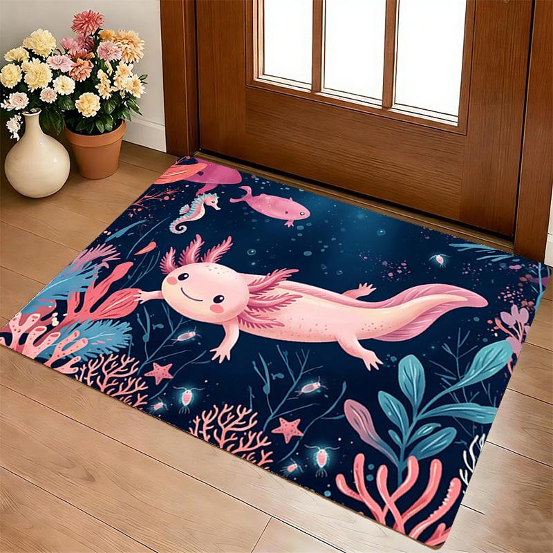 Axolotl Ocean Living Room Nonslip Area Rug Soft Carpet For Bedroom Game Playroom Sofa Office Home Decor Doormat Christmas Gift C92929
