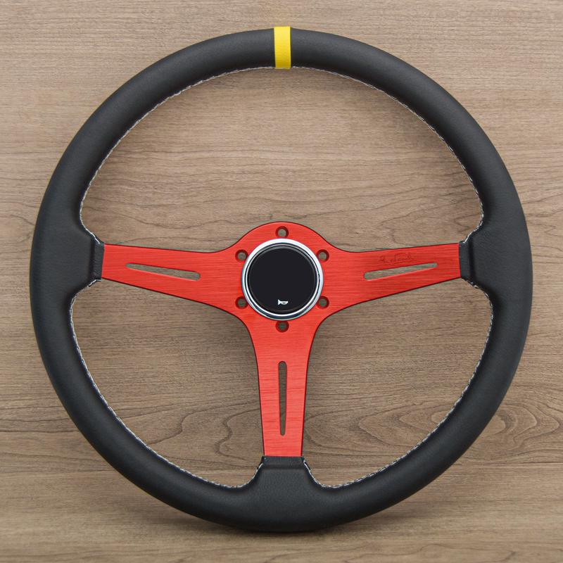 15 Inch 380MM JDM Car Modification Steering Wheel Off-road Large-diameter Leather Competitive Racing Steering Wheel Universal