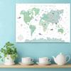 Скандинавские детские постеры и принты, карта мира с животными, холст, живопись, акварель, мультяшная настенная художественная картина для детской спальни, декор