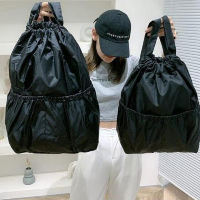 Drawstring Backpack Waterproof Lightweight Fitness Women's Drawstring Shopping Bag Folding Travel Sport Simple Backpack