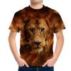 Summer Round Neck Animal Pattern 3D Printed Top Fashionable Casual Short Sleeved Children's Boy T-shirts