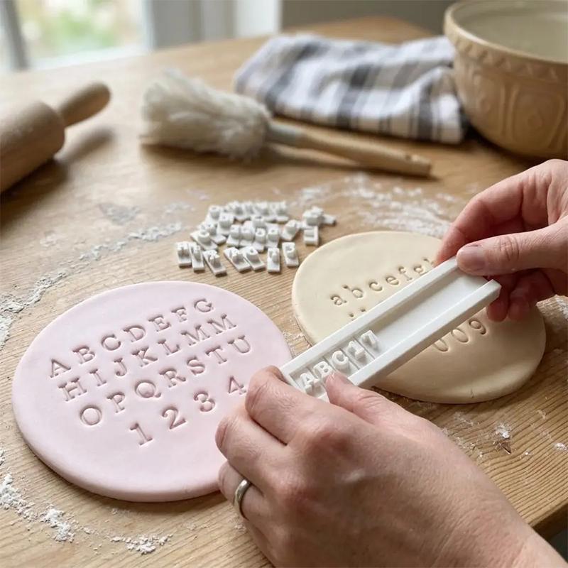 Ceramic Digital English Seal Set Clay Pottery Stamp Complete Alphabet Number Stamp Kit For Polymer Model Clay Air Dry Diy Craft
