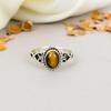 Кольцо из стерлингового серебра 925 пробы с тигровым глазом и драгоценным камнем овальной формы для женщин