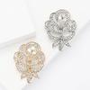 Exquisite Fashion Alloy Rhinestone Flower Brooch High-End Temperament Women'S Suit Coat Corsage Jewelry Pin