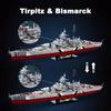 WW2 Military Warships KMS 2in1 Bismarck Battleship Fleet Collection Building Blocks Classic Model Toy for Kids Boy Gift