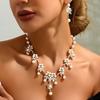 Shining Claw Chain Jewelry Set Exquisite Necklace Earrings Set Pearl Necklaces Earrings  Women