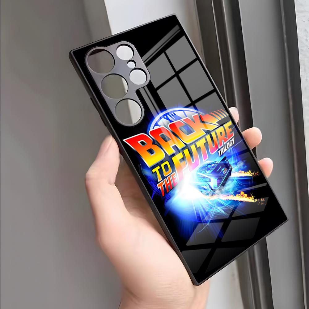 Чехол для телефона «Назад в будущее» для S24 Ultra Samsung S23 Fe S22 S20 S21 Plus Galaxy A54 A34 A24 A53 Note 20 Стеклянная крышка
