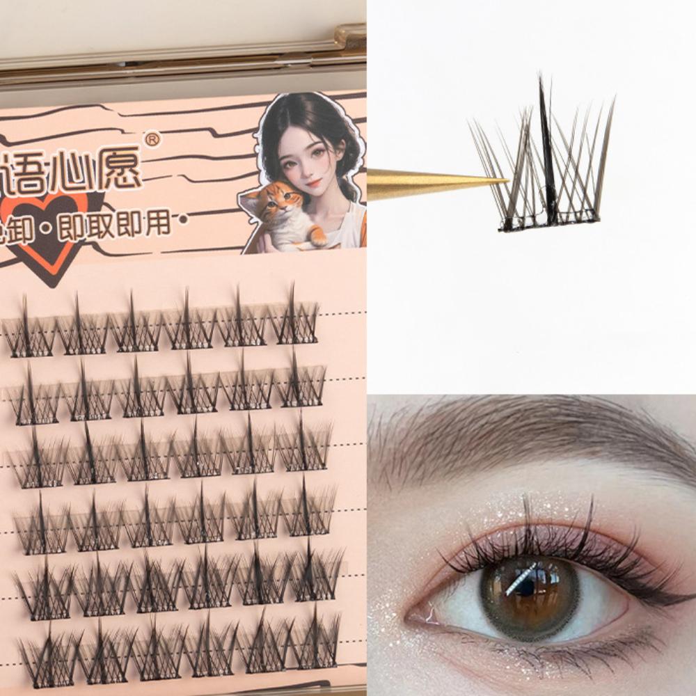 Reusable Adhesive False Eyelashes Wispy False Eyelash Clusters Self-adhesive Lash Clusters Makeup