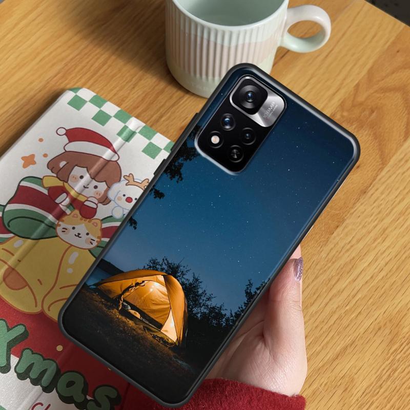 Night Camping Fire Case For Xiaomi Redmi Note 14 Pro 13 12 11 10 15 Pro Plus Redmi 13 C 15 10C 12C 14C 15C Cover