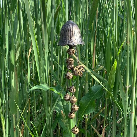 Halloween Witch Bell Wind Chime Hanging Metal Bell Farmhouse Rustic Vintage Outdoor Garden Patio Hanging Wind Bell Decoration Ornament