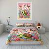 Turtle, butterflies, flowers, hearts. Bedding sets Duvet cover sets Duvet covers Pillowcases(1 * Duvet Cover 2 * Pillowcases without duvet insert)