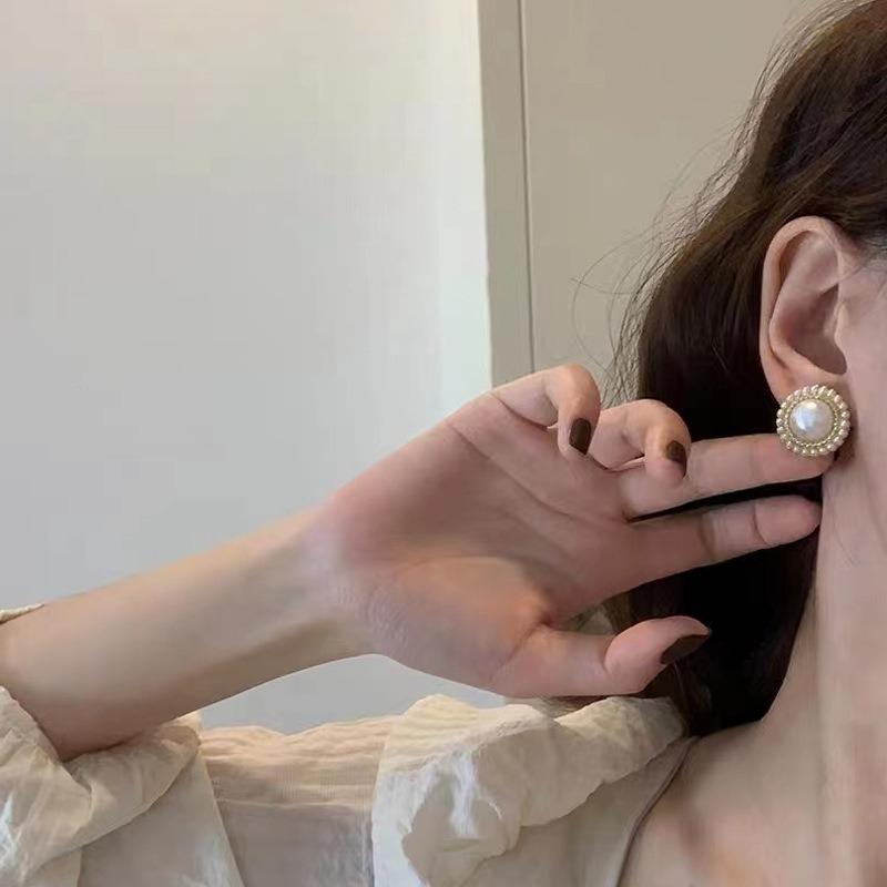 Retro pearl earrings stud earrings femininity stud earrings
