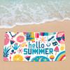 Hello Summer Tropical Print Beach Towel Quick Dry Microfiber Pineapple Floral Towel for Beach Pool Gym Camping