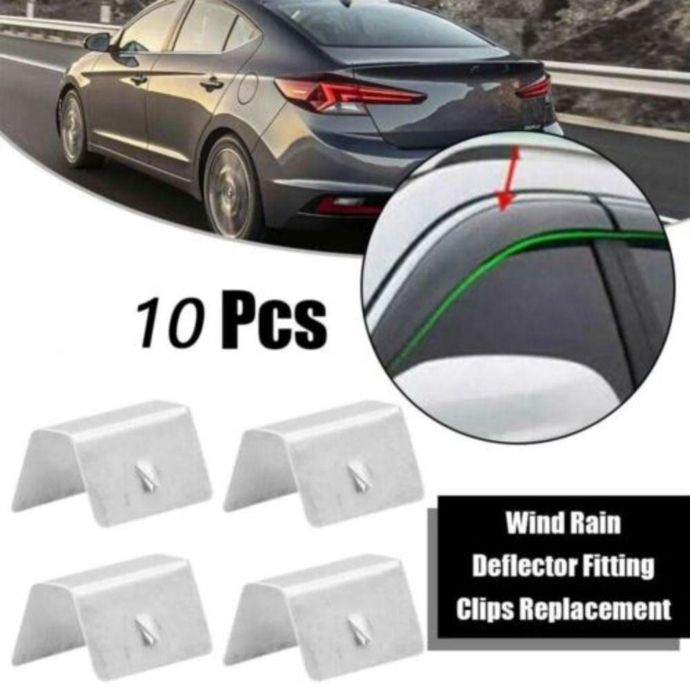 10PCS Stainless Steel Wind Deflector Clips Glass Clip Rain Eyebrow Clips for HEKO/SNED/G3