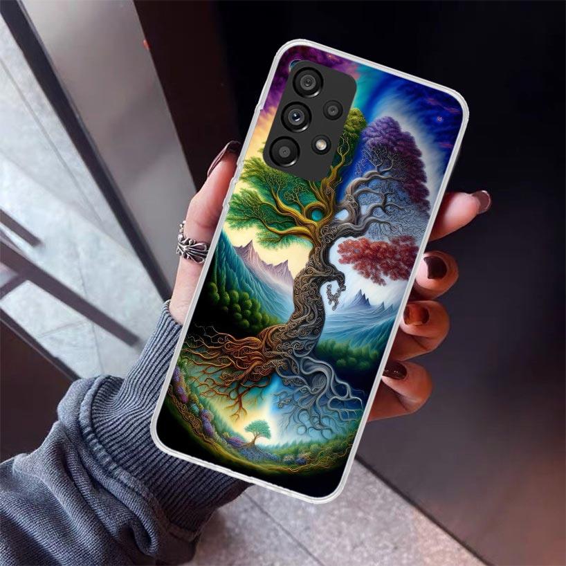 Tree of Life Space Phone Case For Samsung Galaxy A52 A51 A50S A32 A22 A12 A02S A72 A71 A31 A70 A30S Note 20 Ultra 10 Plus S10 Ga