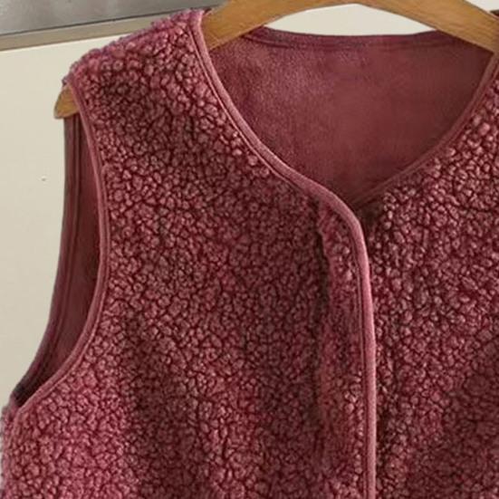 Женский жилет осень-весна с круглым вырезом, толстый флис, карманы, однотонный, без рукавов, застежка-молния, ретро, теплый, для офиса, улицы, дома, отпуска, многослойный жилет